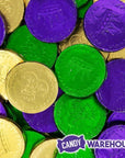 Mardi Gras Chocolate Coins Candy: 60-Piece Bag