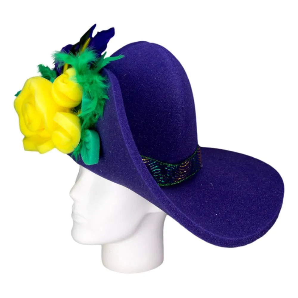 Mardi Gras Roses Lady Hat