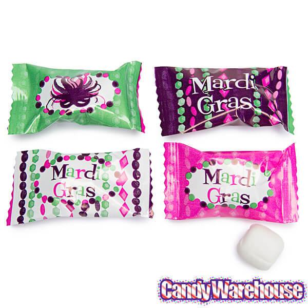 Mardi Gras Wrapped Buttermint Creams: 300-Piece Case - Candy Warehouse