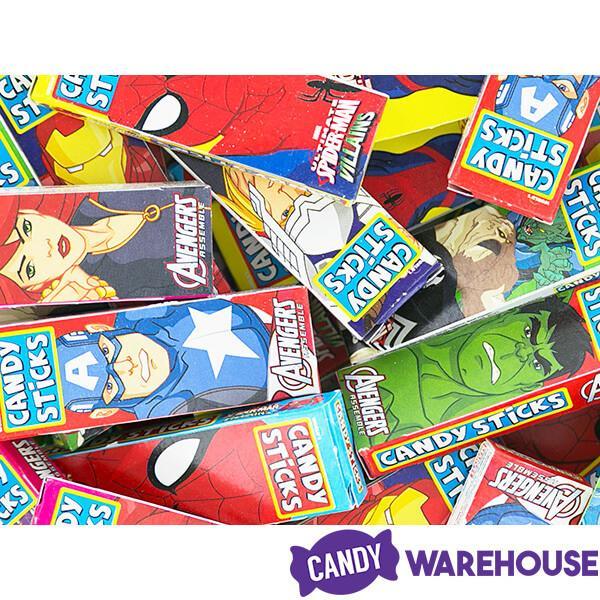 Marvel Cartoon Character Candy Sticks 2-Packs: 100-Piece Bag - Candy Warehouse