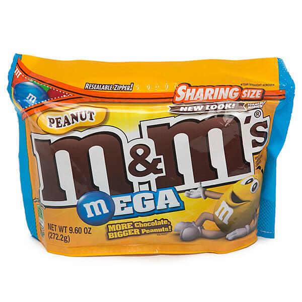 Mega M&M's Candy - Peanut: 9.6-Ounce Bag - Candy Warehouse