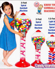 Metal 2-Foot Spiral Gumball Machine with Gumballs - Candy Warehouse