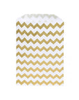 Metallic Gold Chevron Stripe Candy Bags: 25-Piece Pack