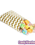 Metallic Gold Chevron Stripe Candy Bags: 25-Piece Pack