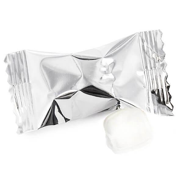 Metallic Silver Wrapped Buttermint Creams: 300-Piece Case - Candy Warehouse