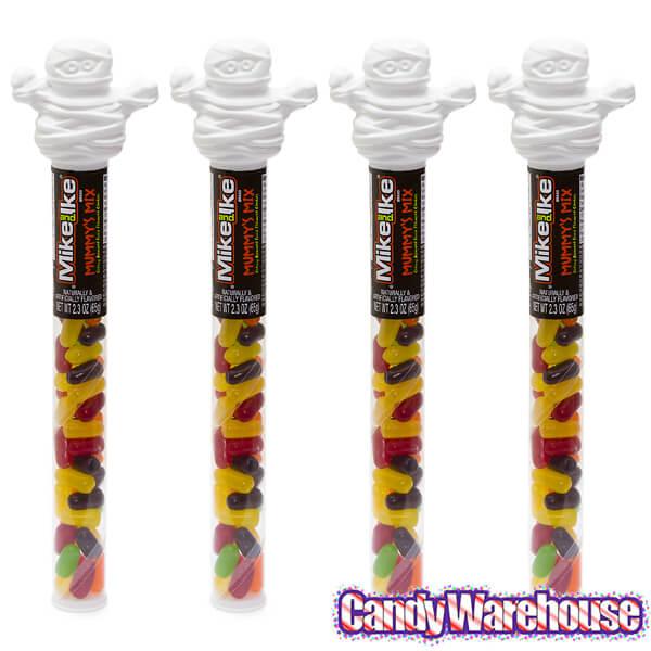 Mike and Ike Mummy Mix Candy Tube Toppers: 12-Piece Display - Candy Warehouse