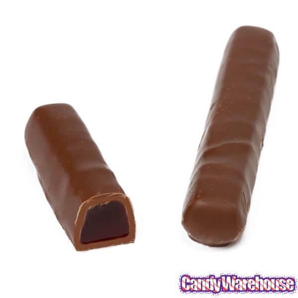 Milk Chocolate Covered Raspberry Jelly Candy Sticks Packs: 12-Piece Box