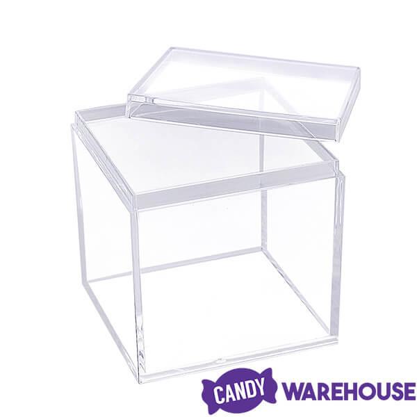 Mini Acrylic Favor Boxes - 5-Ounce Cube with Lid: 12-Piece Set - Candy Warehouse