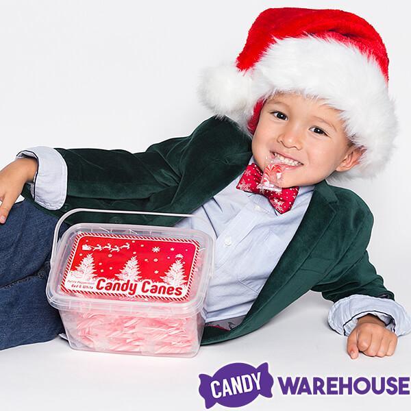 Mini Candy Canes - Red and White: 100-Piece Tub - Candy Warehouse