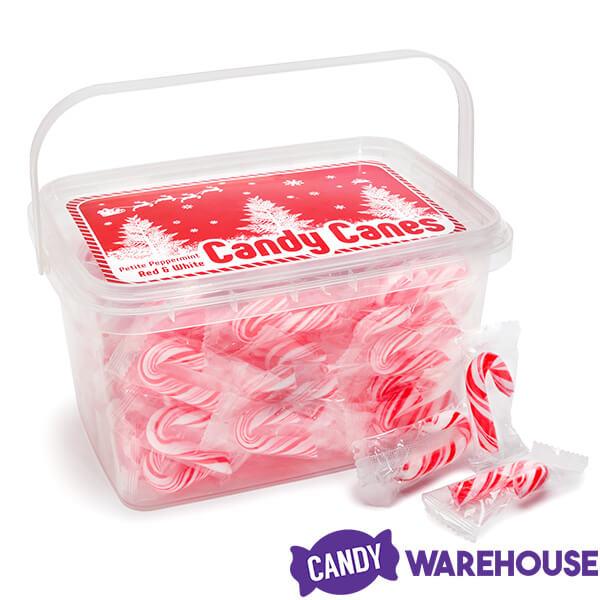 Mini Candy Canes - Red and White: 100-Piece Tub - Candy Warehouse