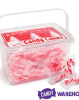 Mini Candy Canes - Red and White: 100-Piece Tub - Candy Warehouse