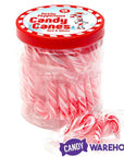 Mini Candy Canes - Red and White: 45-Piece Jar - Candy Warehouse