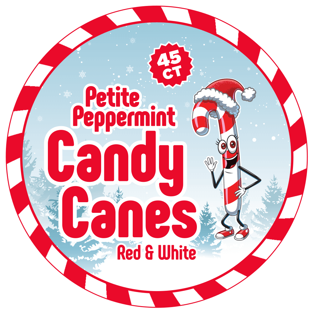 Mini Candy Canes - Red and White: 45-Piece Jar - Candy Warehouse