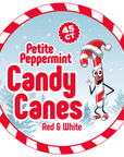 Mini Candy Canes - Red and White: 45-Piece Jar - Candy Warehouse