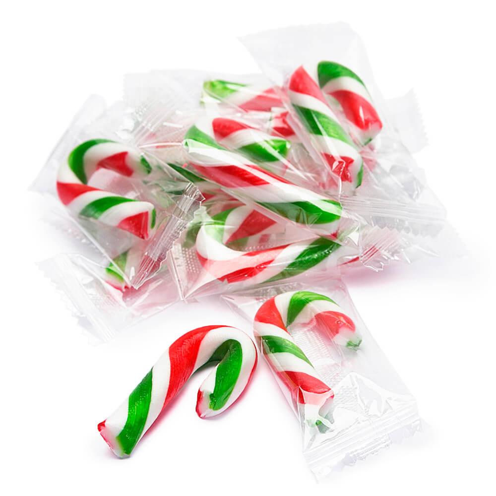 Mini Candy Canes - Red, Green, and White: 100-Piece Tub - Candy Warehouse