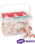 Mini Candy Canes - Red, Green, and White: 100-Piece Tub - Candy Warehouse