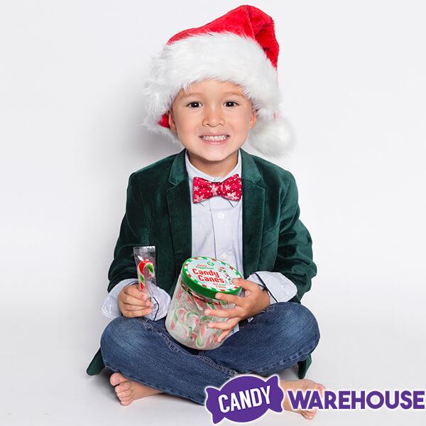 Mini Candy Canes - Red, Green, and White: 45-Piece Jar - Candy Warehouse