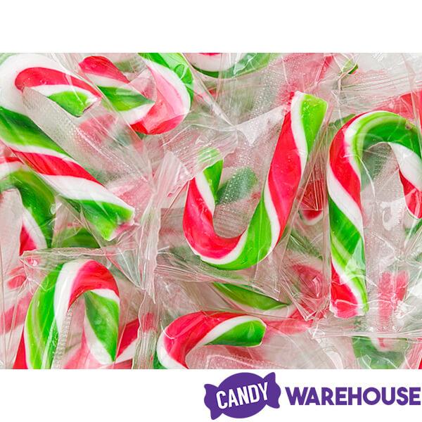 Mini Candy Canes - Red, Green, and White: 45-Piece Jar - Candy Warehouse