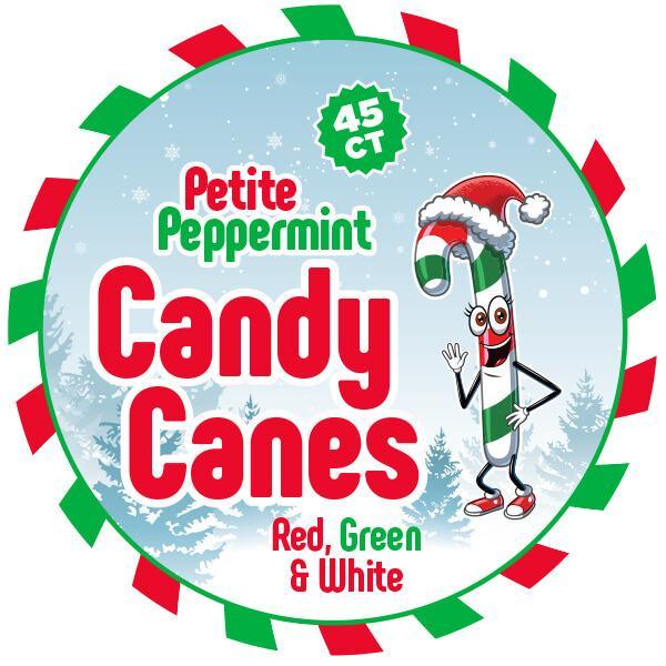 Mini Candy Canes - Red, Green, and White: 45-Piece Jar - Candy Warehouse