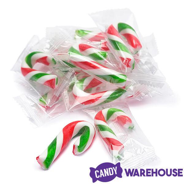 Mini Candy Canes - Red, Green, and White: 45-Piece Jar