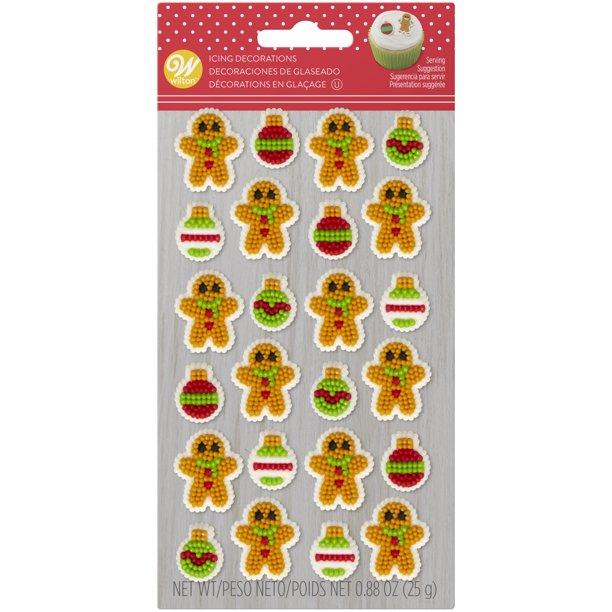 Mini Gingerbread Boy and Ornament Cookie Decorations: 24-Piece Pack - Candy Warehouse