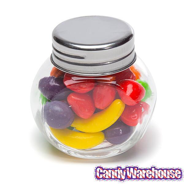 Mini Glass Favor Jars - 1.5-Ounce Candy Jar with Silver Top: 12-Piece Set