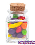 Mini Glass Favor Jars - 1.75-Ounce Square Jar with Cork Stopper: 12-Piece Set - Candy Warehouse