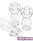 Mini Glass Favor Jars - 2-Ounce Bottle with Swing Top: 12-Piece Set - Candy Warehouse