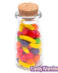 Mini Glass Favor Jars - 3-Ounce Milk Bottle with Cork Stopper: 12-Piece Set - Candy Warehouse