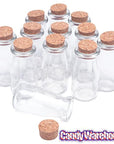 Mini Glass Favor Jars - 3-Ounce Milk Bottle with Cork Stopper: 12-Piece Set - Candy Warehouse