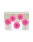 Mini Hanging Fans - Hot Pink: 5-Piece Pack - Candy Warehouse