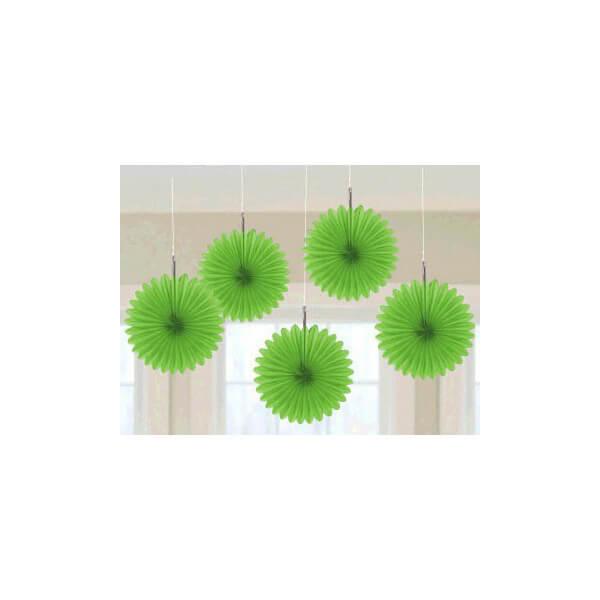 Mini Hanging Fans - Kiwi Green: 5-Piece Pack - Candy Warehouse