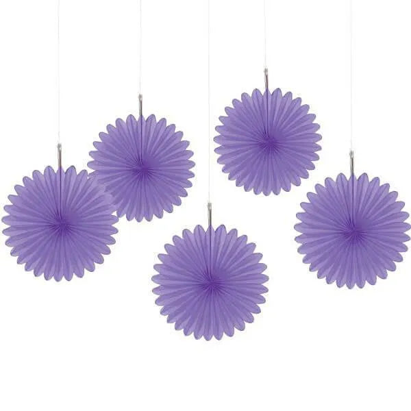 Mini Hanging Fans - Purple: 5-Piece Pack