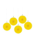 Mini Hanging Fans - Sunshine Yellow: 5-Piece Pack