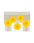 Mini Hanging Fans - Sunshine Yellow: 5-Piece Pack