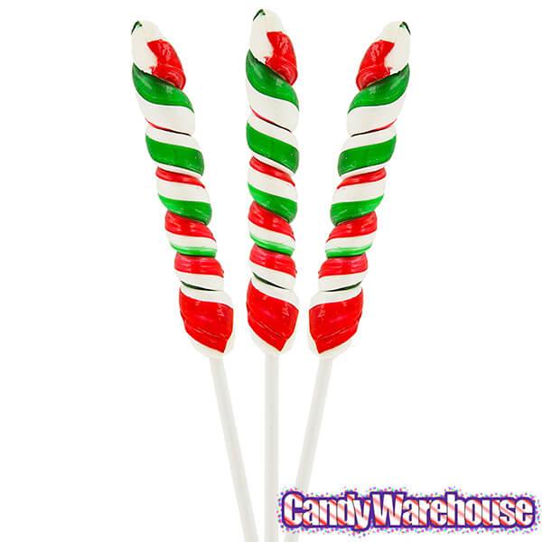 Mini Unicorn Pops Twist Suckers - Christmas: 24-Piece Jar - Candy Warehouse