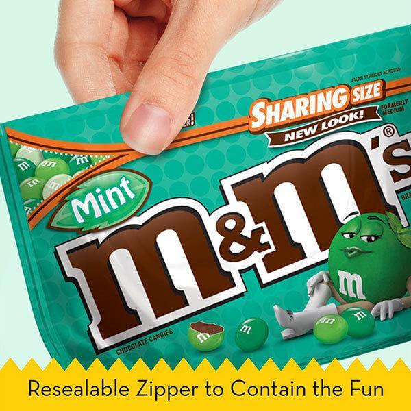 Mint Dark Chocolate M&M's Candy: 9.6-Ounce Bag - Candy Warehouse