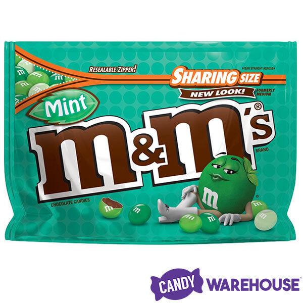 Mint Dark Chocolate M&M's Candy: 9.6-Ounce Bag - Candy Warehouse