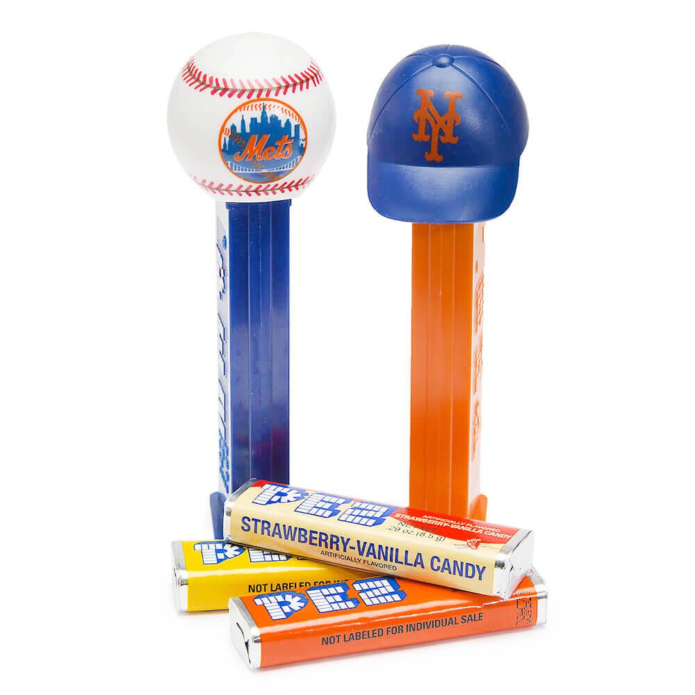 MLB Team Baseball PEZ Candy Packs - New York Mets: 12-Piece Box - Candy Warehouse