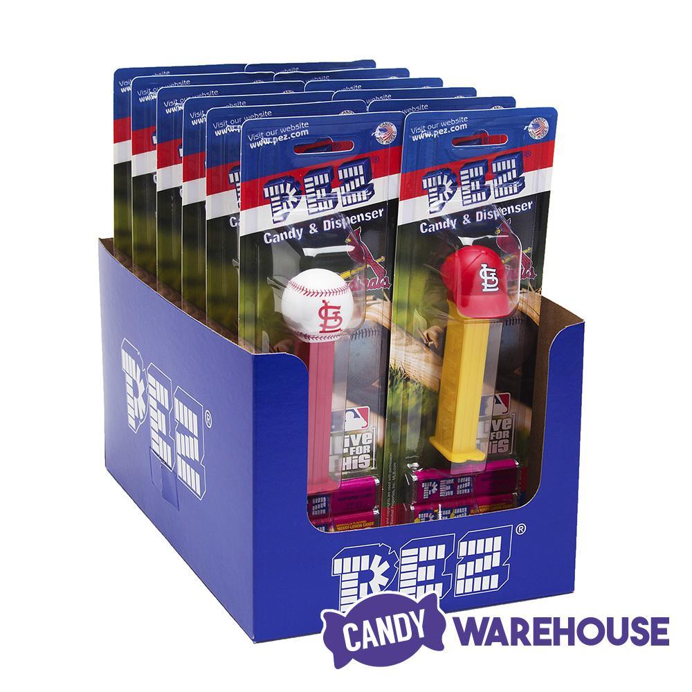 MLB Team Baseball PEZ Candy Packs - St. Louis Cardinals: 12-Piece Box - Candy Warehouse