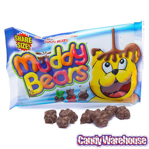 Muddy Bears Chocolate Covered Gummy Bears Candy: Giant 1LB Box