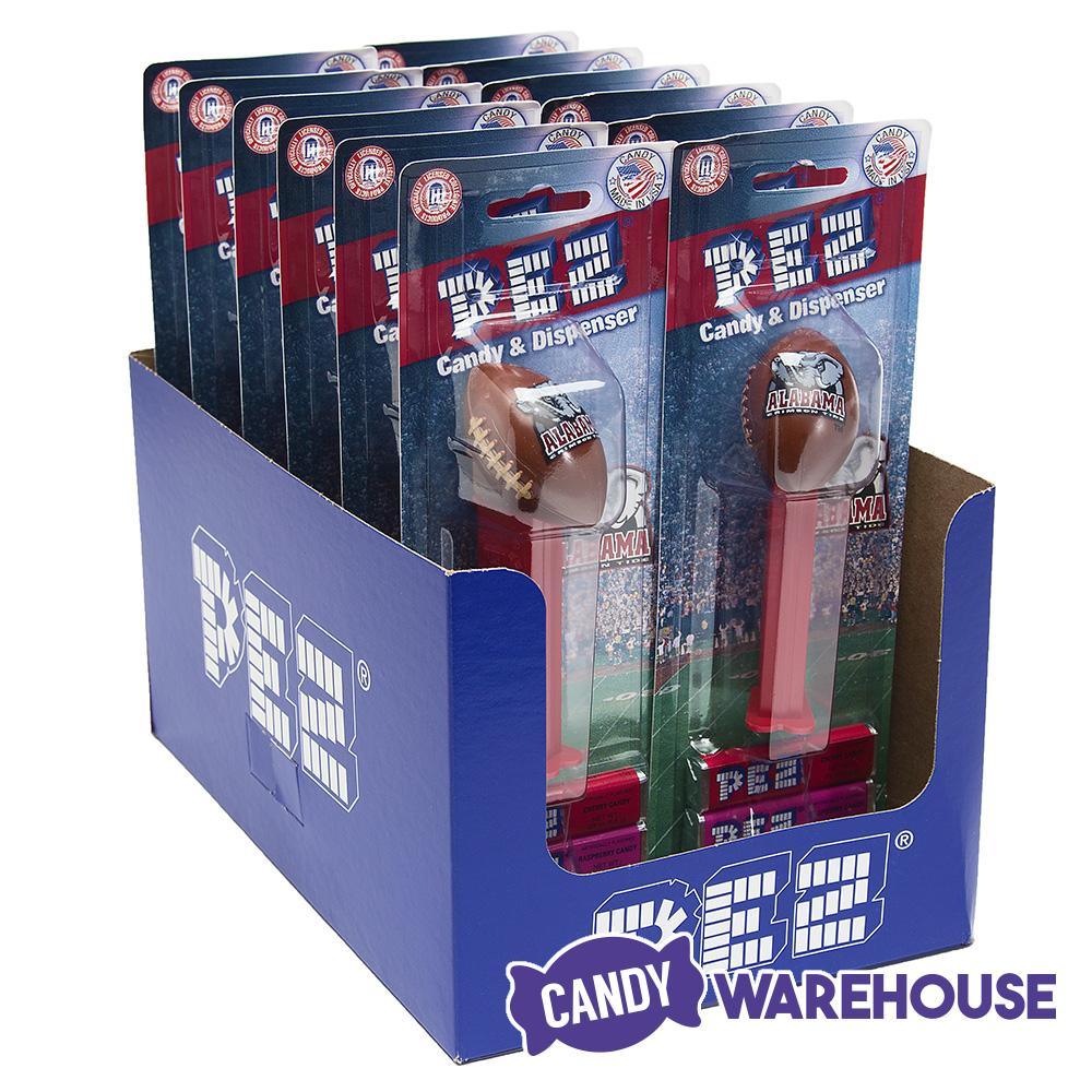 NCAA College Football PEZ Candy Packs - Alabama: 12-Piece Box - Candy Warehouse