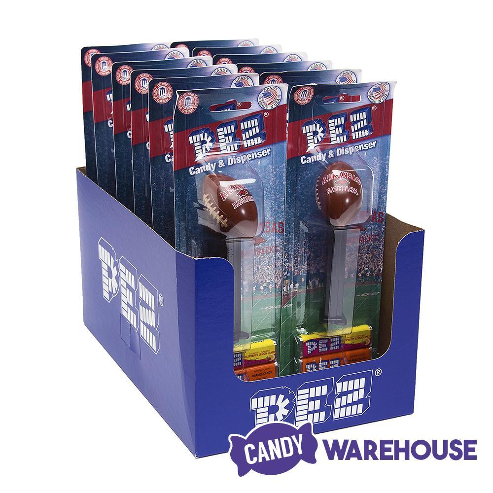 NCAA College Football PEZ Candy Packs - Arkansas: 12-Piece Box - Candy Warehouse