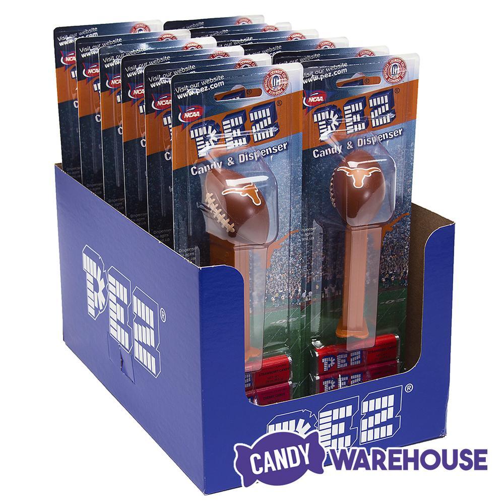 NCAA College Football PEZ Candy Packs - Texas: 12-Piece Box - Candy Warehouse