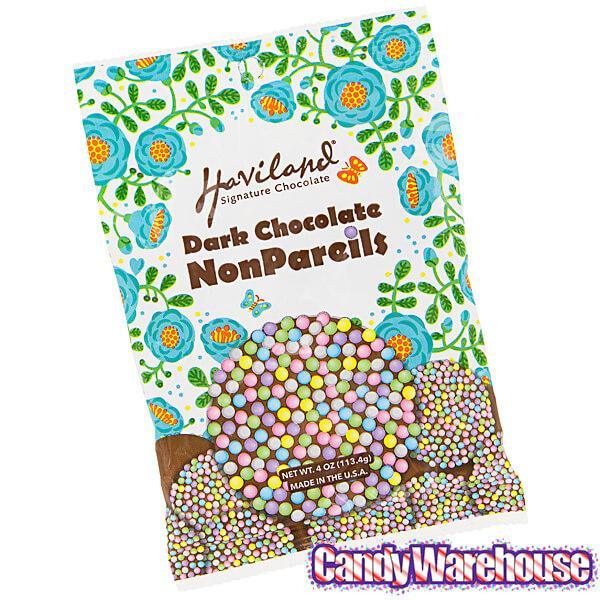 Necco Haviland Dark Chocolate NonPareils Candy: 3LB Box - Candy Warehouse