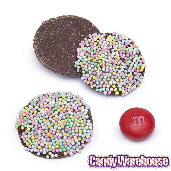 Necco Haviland Dark Chocolate NonPareils Candy: 3LB Box - Candy Warehouse