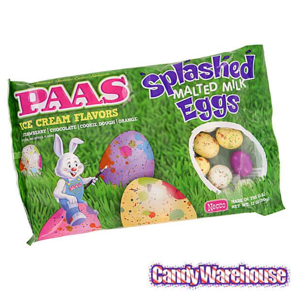 Necco Splashed Malted Milk Candy Eggs - Assorted Colors: 12-Ounce Bag - Candy Warehouse