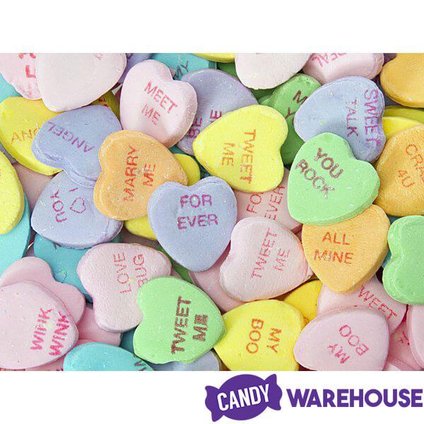 Necco Sweethearts Large Conversation Candy Hearts - Modern Flavors: 6-Ounce Bag - Candy Warehouse