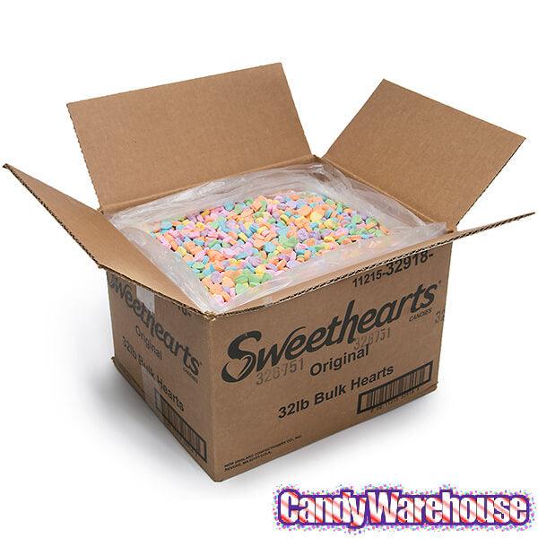 Necco Sweethearts Tiny Conversation Candy Hearts - Modern Flavors: 32LB Case - Candy Warehouse