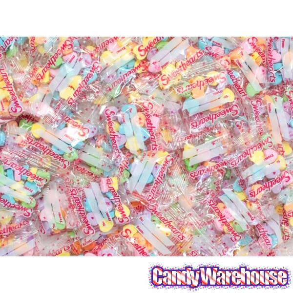 Necco Sweethearts Tiny Conversation Candy Hearts Packets - Modern Flavors: 60-Piece Bag - Candy Warehouse